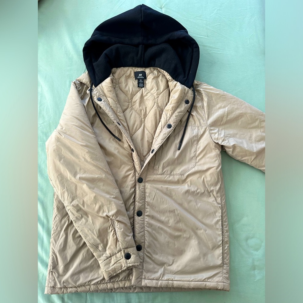 H&M Cream Puffer Coat with Hood